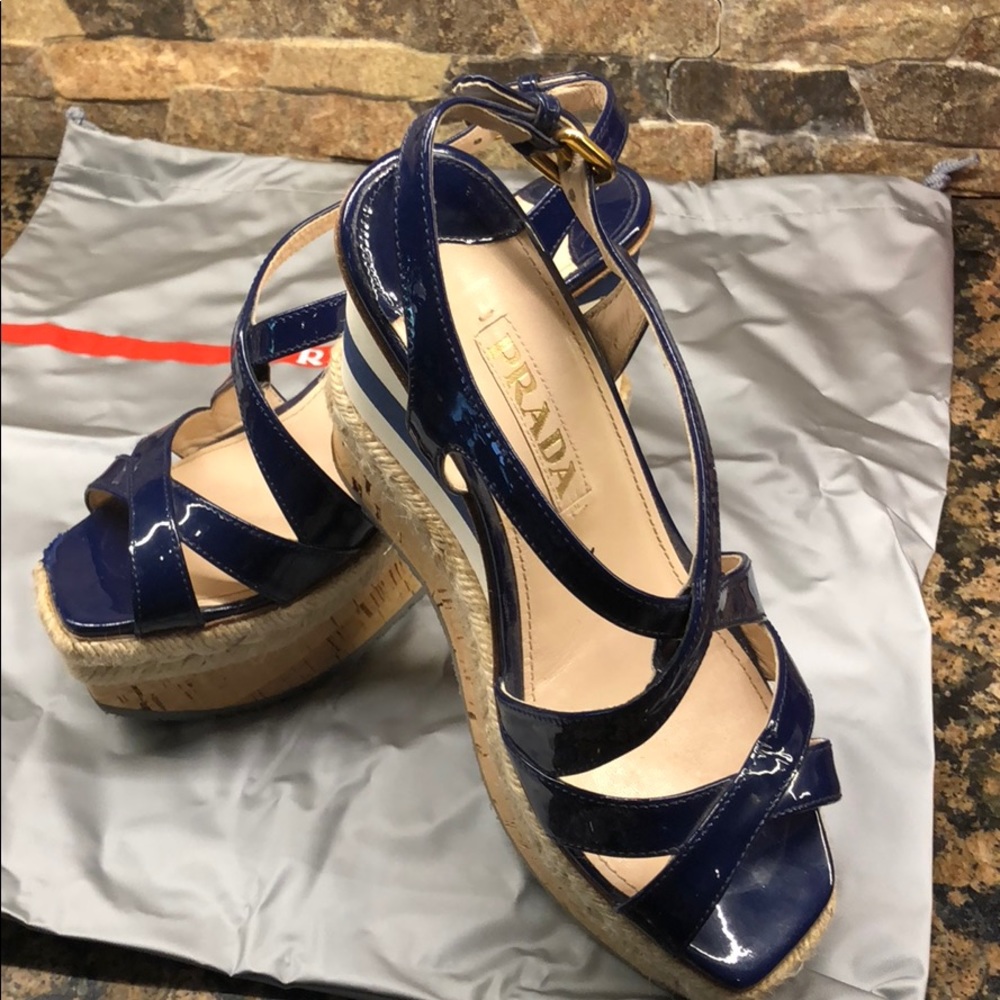 Prada Sling Back Wedges